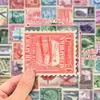 50 Pegatinas de Sellos de Monedas Estilo Retro Europeo y Americano Viajes Ciudad Conmemorativo Estilo Sello Postal Pegatinas para Bloc de Notas Literario Diario