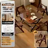 Mesa de Mahjong Artesanal de Madera Maciza, Mesa de Comedor Plegable para Uso Doméstico, Mesa de Comedor Sencilla para Apartamentos Pequeños, Mesa Cuadrada