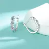 Pendiente de aro de plata de ley s925 transfronterizo con fila de perforaciones Mosan, hebilla de oreja con piedra de perforación de fila única japonesa y coreana, pendientes de nicho, temperamento simple, versátiles