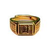 Anel Masculino Clássico Banhado a Ouro Anel Masculino Sorte Banhado a Ouro Joia de Mão Joias Fabricante Acessórios Atacado