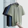 [entrega rápida] camiseta polo masculina de manga curta casual com lapela, verão, manga meia-manga, solta, elástica, respirável, top