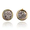 Nuevos Pendientes de Monedas Antiguas de los Doce Dioses Retro Plata de Ley 925 Moda de Gama Alta Atmosféricos Ins Pendientes de Moneda Pendientes