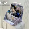 Bolsa de cosméticos de pie para mujer, gran capacidad, portátil, se puede colgar en el equipaje, adecuada para viajes, con compartimentos impermeables y un portalápices
