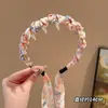 Tiara de Fita Floral para Mulheres, Acessório de Cabelo Sofisticado e Estiloso com Lenço e Design Trançado, Ornamentação de Cabelo de Tiara de Coroa Alta
