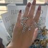 AliExpress venta caliente anillo de circonio accesorios nupcial boda hoja abierta pulsera pulsera de mujer pulsera