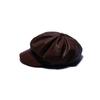 Sombrero Octagonal de Cuero Sintético Tiantiandi para Mujer, Boina Versátil de Estilo Coreano para Adultos, Boina de Periódico Retro Británica de Moda para Otoño e Invierno