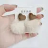 Nuevos Pendientes de Broche de Moda Especial Chapados en Oro Real Plata Real 925 Bola de Pelo Primavera y Otoño Largos Distintivos Lindos Dulces
