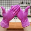 Luvas Descartáveis Mistas de Nitrilo Impermeáveis para Assar Tatuagem Látex Alta Elasticidade Composto Rosa Nitrilo Luvas Purificadas