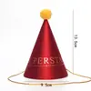 Envío Gratis Empaque Individual Sombrero de Cumpleaños Sombrero de Fiesta Sombrero Puntiagudo Sombrero de Fiesta para Bebés y Niños Sombrero para Pastel