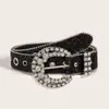 Cinto de Strass para Mulheres, Larga Estilo Ins, Moda Decorativa Europeia e Americana, Cinto de Lantejoulas Personalizado para Jeans, Design Versátil