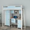 Mesa de Cama Superior al por Mayor de Fábrica Cama de Hierro Forjado Escritorio para Dormitorio Escolar Cama para Apartamento Combinación de Acero y Madera con Armario Camas Altas y Bajas