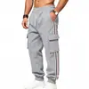 2026 Cross-Border Amazon Inverno Fleece Pesado Forrado Quente Roupas Esportivas de Trabalho Blocos de Cor Fita Solta Casual Calças de Moletom para Homens
