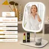 Espelho de Mesa para Dormitório Espelho de Maquiagem com LED com Luz para Iluminação Suplementar e Aplicação de Maquiagem, Espelho de Maquiagem Dobrável para Viagem