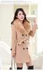 Abrigo de lana para mujer de talla grande transfronterizo otoño e invierno 2019 AliExpress doble botonadura eBay abrigo de lana Amazon cuello de piel