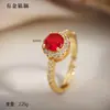 Anillo Más Vendido en Aliexpress, Lujo Ligero, Gama Alta, Anillo Abierto Elegante para Mujer, Cobre Incrustado con Circonita, Anillo de Moda Estilo Europeo y Americano