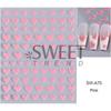 Adesivos de nail art novos para o Dia dos Namorados transfronteiriços Fita autoadesiva 3D Cor de pó de rosa com glitter Adesivo para unha de amor