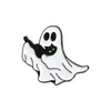 Nova Broche Criativo de Halloween Fantasma Gato Preto Desenho Animado Fofo Distintivo Decorativo Acessórios de Roupa Alfinete de Lapela
