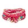Pulseira de Contas de Arroz Estilo Boêmio Criativo Transfronteiriça Quente Conjunto de 8 Pulseiras de Contas Elásticas Turquesa