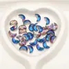 9X14Mm Colgante de Cristal Brillante Luna Agujero Cruz Collar Pulsera Colgante Material para Joyería DIY Accesorios para Ropa