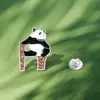 Broche Panda Estilo Chino Lindo Animal Insignia para Bolsa Ropa Accesorios para Bolsa Bambú Panda Gigante Cadena Pin de Solapa