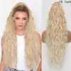 Peluca Yuan Yang 18 pulgadas Peluca de Cola de Caballo para Mujeres, Rizos de Lana Cabello Largo y Rizado, Peluca de Cola de Caballo Onda de Maíz Onda de Agua para Mujeres