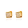 Brincos Europeus e Americanos Transfronteiriços para Mulheres Brincos Geométricos Ovais com Zircônia Brincos em Forma de Coração Banhados a Ouro 18K Dropshipping