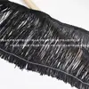 Borla de 15 cm de largo, poliéster, hilo doble, encriptada, fleco súper denso, accesorios para ropa de danza latina casera, negro, blanco, dorado