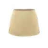 Estilo Hot Girl Retro Americano Falda Corta de Satén de Acetato Color Champaña para Mujer, Pantalones Falda Cortos de Cintura Baja en Línea A de Verano