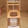 Silla cómoda de madera maciza para ancianos, inodoro de madera para mujeres embarazadas, silla de inodoro portátil simple para uso doméstico de ancianos