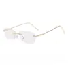 Gafas de Sol Ins Pequeñas con Marco Metálico y Lente Oceánica, Sin Marco, Corte Cuadrado en Borde, Estilo Vintage Rain, Gafas de Sol Transfronterizas para Mujer