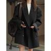 Lu Fuqiu París Moderno Retro Gama Alta Versión Grande Hombro Ancho Doble Botonadura Manga Larga Traje Chaqueta Casual Nítida para Mujer