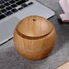 Humidificador redondo USB de grano de madera para comercio exterior, humidificador de luz colorida en forma de hongo, personalizable con logo, humidificador portátil