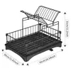 Estante de Secado para Fregadero de Cocina Transfronterizo, Escurridor de Platos con Ensamblaje a Presión, Estante de Secado de Encimera de Doble Capa, Organizador de Ollas y Sartenes, Estante de Almacenamiento para Tazones y Platos