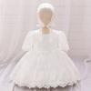 Vestido branco lavado europeu e americano novo, lua cheia, banquete de cem dias com véu, vestido de noiva de gaze branca para bebê