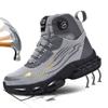 Zapatos de Protección Laboral para Hombre Modernos Anti-Golpes y Anti-Perforación, Estilo Nuevo para Otoño e Invierno con Puntera de Acero, Protección con Hebilla Giratoria, Estilo Ligero para Pareja
