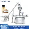 Máquina de Enchimento e Dosagem Quantitativa Automática de Pó Zonesun Alimentação e Enchimento Espiral de Pó Seco, Especiarias, Pó Colorido, Leite em Pó
