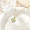 Collares de Doce Piedras de Nacimiento Transfronterizos Europeos y Americanos de Venta Caliente, Adornos para el Cuello de Gama Alta, Cadenas para la Clavícula en Forma de Corazón con Circonita Microincrustada Venta al por Mayor