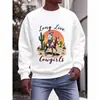 Roupas Masculinas Transfronteiriças com Estampa de Cowboy Ocidental Montando, Moletom de Gola Redonda, Amazon Wish Comércio Exterior Temu Atacado