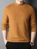 Sudadera de color liso con cuello medio y manga larga para hombre, corte holgado, adecuada para primavera y otoño, deportes casuales, capa base moderna, estilo adelgazante
