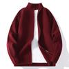2025 Comercio Exterior Transfronterizo Otoño e Invierno Nueva Moda Suéter Casual Cárdigan Ropa de Punto para Hombre Color Sólido Cuello Alto Chaqueta Abrigo