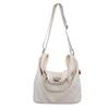 Saco de lona Novo estilo saco mensageiro saco masculino saco casual minimalista cor sólida grande capacidade saco escolar cross-border saco de pano logotipo bolsa feminina