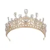 Coroa de Liga de Zinco com Strass Europeia e Americana de Luxo para Noiva Acessório de Cabelo para Sessão de Fotos de Casamento Acessório de Estilo de Coroa para Palco