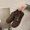 Saia de outono para baixa estatura sola macia 2026 sapatos de sola única com abertura nos dedos novo retrô versátil aumento de altura sola grossa sapatos casuais femininos