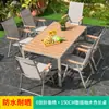 Mesa e Cadeira Portátil Externa Mojia Cadeira com Encosto para Pátio Jardim Varanda Exterior Exterior Combinação de Mesa e Cadeira Dobrável Nórdica