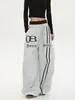 Fabricante Original Retrô Americano High Street Estampado Cós Duplo Unissex Verão Esportes Soltos Perna Larga Paraquedas Calças Casuais