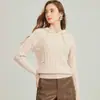 [100% Lana] Suéter con Capucha Básico Casual de Punto Trenzado Otoño e Invierno 2025 Suéter de Punto para Mujer Suéter de Lana para Mujer