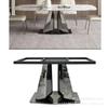 Suporte para Perna de Mesa de Mármore Perna Laje de Rocha Perna de Mesa Aço Inoxidável Pé de Titânio Titânio Preto Espelhado Hotel Sala de Estar Estilo Luxo Leve