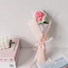 Paquete de Material de Tejido Rosa Tailandés Ramo Tejido Terminado Hecho a Mano Decoración de Flores Ramo para el Día de la Diosa Regalo
