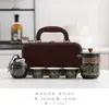Conjunto de Chá de Viagem Portátil Estilo Camping ao Ar Livre Equipamento para Preparar Chá de Viagem Acompanha Copo Rápido Um Bule Três Xícaras