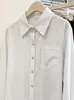 Ropa de mujer europea y americana 2026, transfronteriza, versátil para todas las estaciones, con botones metálicos, bolsillos, manga larga, cuello, talla grande, top de camisa